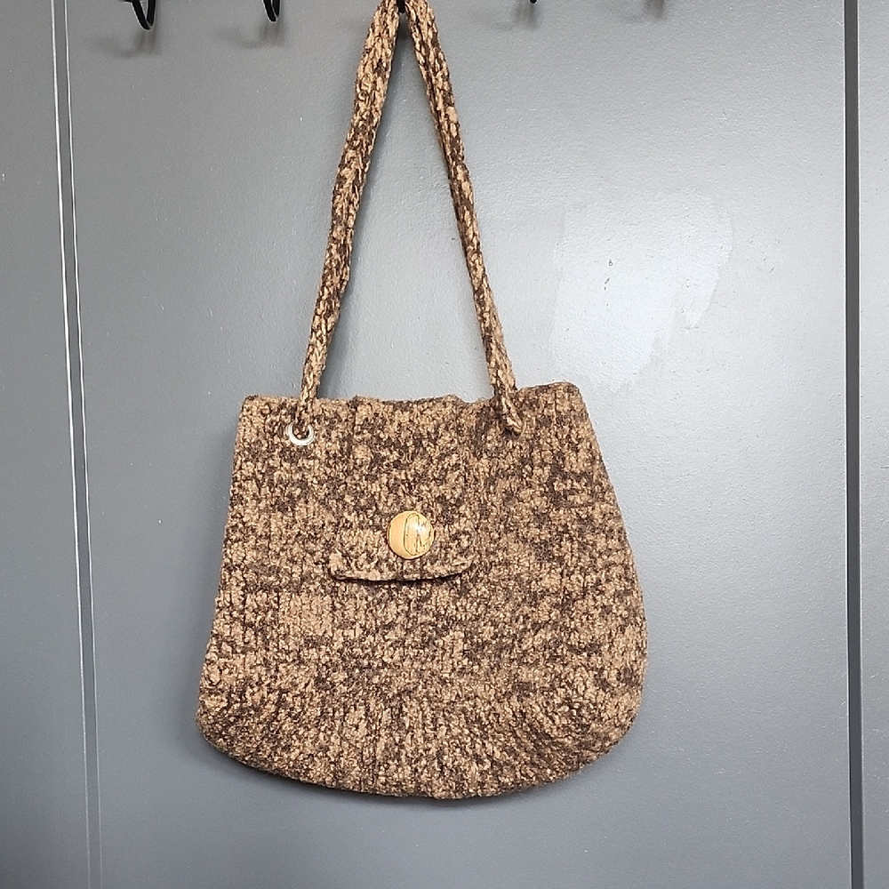 Elegant Brown Knit Women's Bag
